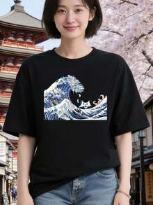 Women T-Shirts - Black 2 - View 7