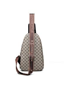 Retro Fashion Chic Wide Strap Women's Floral Print Chest Bag - Grey - View 6