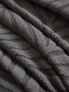 1pc Dark Grey Jacquard Leaf Pattern Stretch Sofa Cover, Dust-Proof And Dirt-Resistant, Elastic One-Piece Full Coverage Sofa Protector, Home Decor, Machine Washable, Pillow Cover Not Included - Dark Grey - View 9