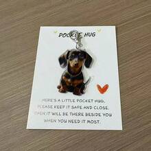 1个/3个装可爱彩色亚克力腊肠犬钥匙扣 - 卡通狗狗吊坠，萌萌的小狗造型，可挂在钥匙、背包或车内装饰，也可作为包包装饰 | 卡通狗狗设计 | 多色钥匙扣狗狗饰品 - 彩色 - 查看 8