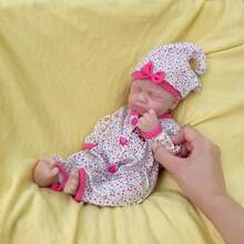 13-Inch Full Soft Silicone Reborn Baby, Colorful Onefit & Sleeping Expression, Realistic Full-Body Soft Solid Silicone Reborn Doll, Christmas Gift Easter Present Halloween Gift - Pink - View 4