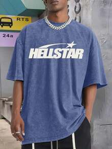 Star Print Tee Shirt, Tees For Men, Casual Short Sleeve T-Shirt For Summer - 寶藍色 - 查看 2