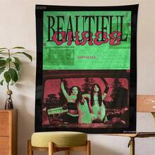 1 tấm thảm treo tường K-KATSEYE nhiều màu sắc, phong cách Bohemian, Mandala. - Nhiều màu - Xem 1