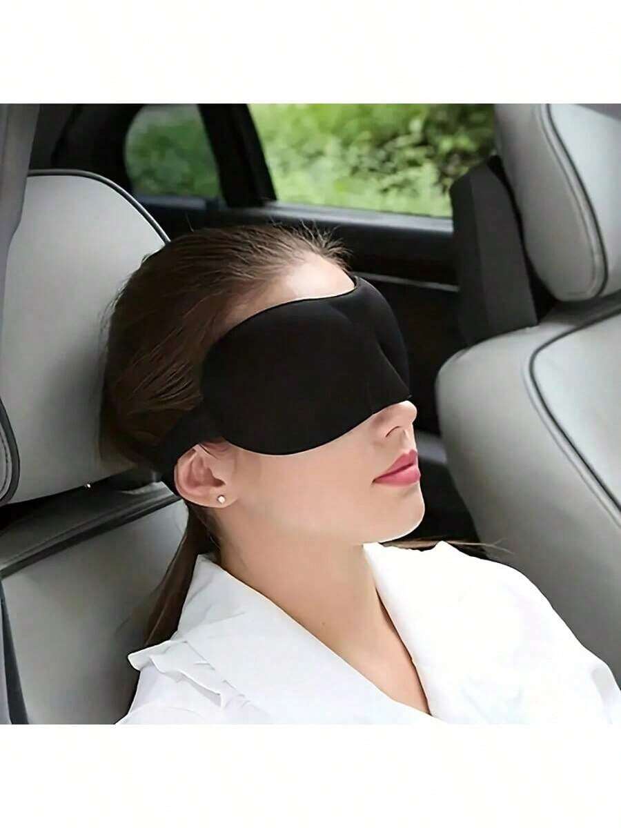 1pc 3D Contoured Sleep Mask, Blackout Eye Mask Suitable For Travel & Sleeping - A - View 1
