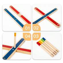 Kids Wooden Ring Toss Game Toy, Educational Interactive Parent-Child Tabletop Game, & Material, Vibrant Colors, Develops Hand-Eye Coordination - 彩色 - 查看 7