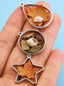 1/5件 304不锈钢PVD镀金心形方形UV树脂硅胶模具耳环底座吊坠连接器珠宝制作 - 彩色 - 查看 6