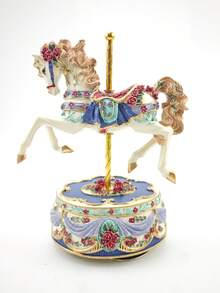 Romantic Rose Music Box, Resin Rotating Carousel, Sweet Home Decor, Birthday, Valentine's Day, Holiday Gift, Ramadan Gift - Violet (25142) - View 2