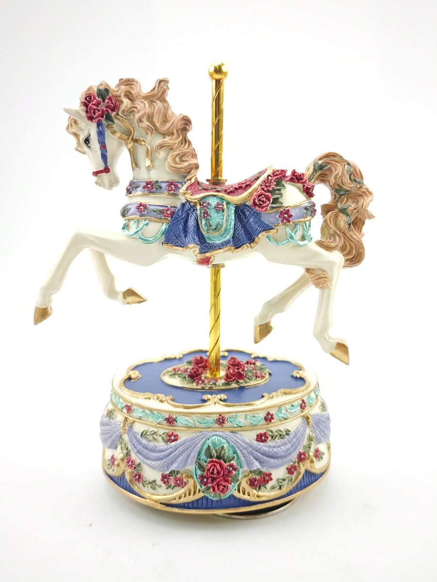 Romantic Rose Music Box, Resin Rotating Carousel, Sweet Home Decor, Birthday, Valentine's Day, Holiday Gift, Ramadan Gift