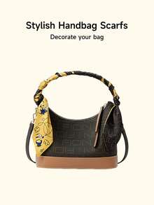 Minions Silky Satin Scarf Headband Versatile Neckerchief For Women, Featuring Cute Minion Cartoon Pattern, Adds Accent To Your Style - Yellow - View 5