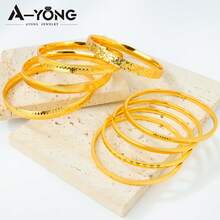 21k Gold Plated Asymmetric Bracelet, Luxury Arabic Style Charm Bracelet, Saudi Women Elegant Jewelry, Dubai Bride Wedding Party Accessory - Bracelet - View 7