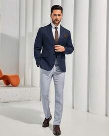 1PC  Spring/Fall  Summer    Slim Fit    Wedding  Business  Party - 深藍色 - 查看 6