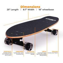 Nattork Complete Skateboards 29" X 9" Youth Cruiser Skateboard For Beginners Double Kick Deck Concave Girls Or Boys Skateboard - Black Hole - View 3