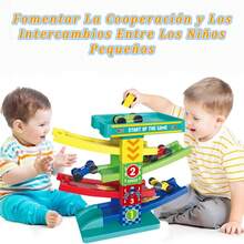 LHChan Pistas de Carros Rampas para Niños, Pista de Carreras con 4 Mini Coches, Juguetes Educativo para Niños de 3 4 5 6 7 Años, Regalo de Navidad Cumpleaños para Niño y Niña - Multicolor - Ver 5