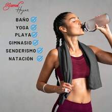 Hogar - Set de Toallas de Microfibra, Suave, Ultraligera, portátil, Resistente, máxima absorción. Ideal para Gym, natación, Yoga, Senderismo, Playa, Mascotas. (2 Toallas, 40x80 cm + 76x152 cm),41039608 - Púrpura malva - Ver 6