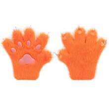 1pair Cute Plush Cat Paw Gloves, Soft Furry Winter Mittens Cosplay Costume Accessories, Furry Costume, Therian Paws, Cartoon Animal Claw Hand Warmers, Fluffy Plush Paw Shaped Gloves For Christmas, Party, Or Daily Warm Wear - Multicolor - View 28