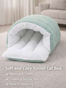 1个柔软浅绿色宠物床垫，猫狗舒适休憩之所，可拆卸可水洗，适合在客厅或露台上小憩、玩耍、休息。 - 彩色 - 查看 3