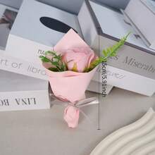 Buquê de mini rosas artificiais para o Dia dos Namorados, com pétalas de flores. Presente perfeito para o Dia das Mães, aniversários e casamentos. Flores artificiais para decoração de primavera, Dia dos Namorados, Dia das Mães e casamentos. - Rosa - Ver 3