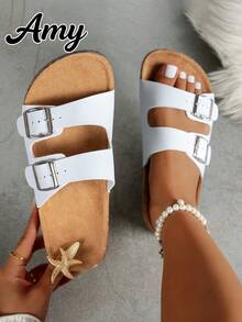 Women Retro Open-Toe Breathable Sandals, Comfortable, Non-Slip And Durable Slippers, Women Summer Shoes - White - View 2