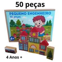 Little Engineer Building Blocks Set With 50 Pieces In MDF And Organizer Box - Nhiều màu - Xem 6