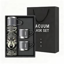 1set Of 16oz New Year's Pattern Insulated Water Bottles, Suitable For Holiday Gifts, Father's Day, Mother's Day, Office, Camping, And Valentine's Day Gifts. - Multicolor - View 5