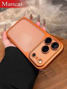 Frosted Galvanized Phone Case, Translucent Anti-Fingerprint PC Case, Compatible With IPhone 17 Pro Max/17 Pro/17 - Orange - View 9
