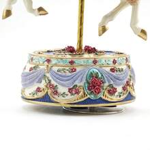 Romantic Rose Music Box, Resin Rotating Carousel, Sweet Home Decor, Birthday, Valentine's Day, Holiday Gift, Ramadan Gift - Violet (25142) - View 4