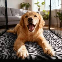 EDIMENS Large Dog Mat, Machine Washable & Anti-Slip Fluffy Crate Pad, Reversible Pet Mattress For Medium Large XL Dogs, Soft Kennel Pad Indoor Portable - Black - View 11