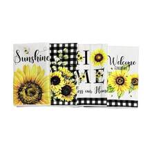 4pcs Sunflower Print Ultra-Soft Microfiber Cleaning Cloth Set - Super Soft, Quick Drying, Highly Absorbent, Machine Washable - Multicolor - View 11