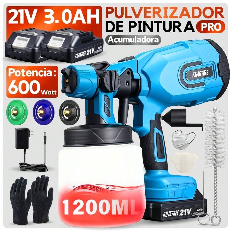 Pistola Eléctrica Para Pintura 1200ml For Furniture - Azul - Ver 1