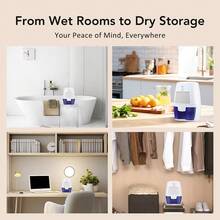 家用、卧室、浴室、书房、衣柜适用小型除湿机，便携式，静音，快速除湿，USB供电 - 白藍色 - 查看 11