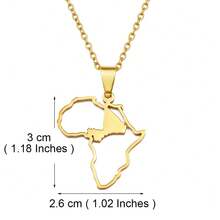 1Pc 3CM Charm African Maps Different Countries Pendants Necklaces Kenya Cameroon Senegal Ghana Morocco - Yellow Gold - View 4