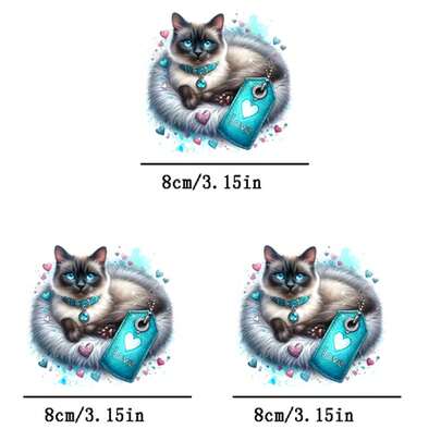 1pc/2pcs/3pcs Cat Heat Transfer Patches, Ironing And Washable, Applicable To T-Shirts, Jeans, Sweaters, Handbags, Pillows, Cushions