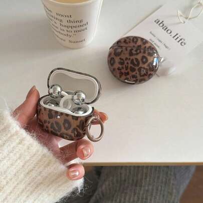 Funda para auriculares con estampado de leopardo y colgante, estilo vintage minimalista y estampado de leopardo transparente, compatible con Huawei Freebuds 7i, Freebuds 2, Freebuds SE3, Freebuds 5i, Pro 3, estilo coreano lindo
