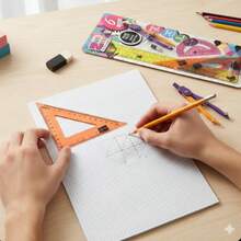 Juego de herramientas geométricas flexibles de 6 piezas con transportador y compás, herramientas de aprendizaje y enseñanza, juego geométrico flexible de colores. - Multicolor - Ver 6