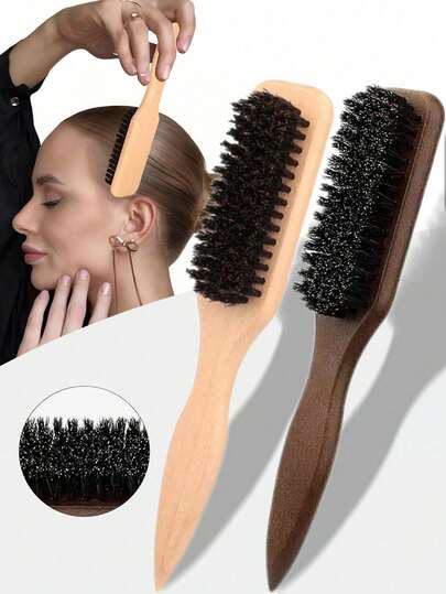 Cepillos para melena y barba de jabalí para hombres y mujeres - Cepillos profesionales sin espinas para melena, cepillos de pelo, utilizados para peinar, alisar y recortar el cabello grueso/fino, desvanecer y limpiar rápidamente con cuchillo - Herramientas para revertir y alisar, útiles escolares, regalos de vacaciones para novios, novias, regalos de Navidad, regalos de cumpleaños