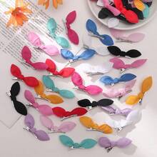 30入組女孩彩色花卉圖案和兔耳朵髮夾套裝,特色棕色豹紋蝴蝶結髮夾,隨機色 - 彩色 - 查看 6