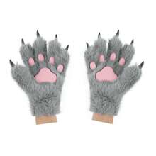 1pair Cute Plush Cat Paw Gloves, Soft Furry Winter Mittens Cosplay Costume Accessories, Furry Costume, Therian Paws, Cartoon Animal Claw Hand Warmers, Fluffy Plush Paw Shaped Gloves For Christmas, Party, Or Daily Warm Wear - Multicolor - View 26