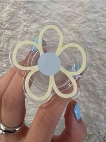 Minimalist Small Yellow Flower Phone Case With Stand, Cute Retractable Creative Unisex Phone Accessory - Multicolor - View 2