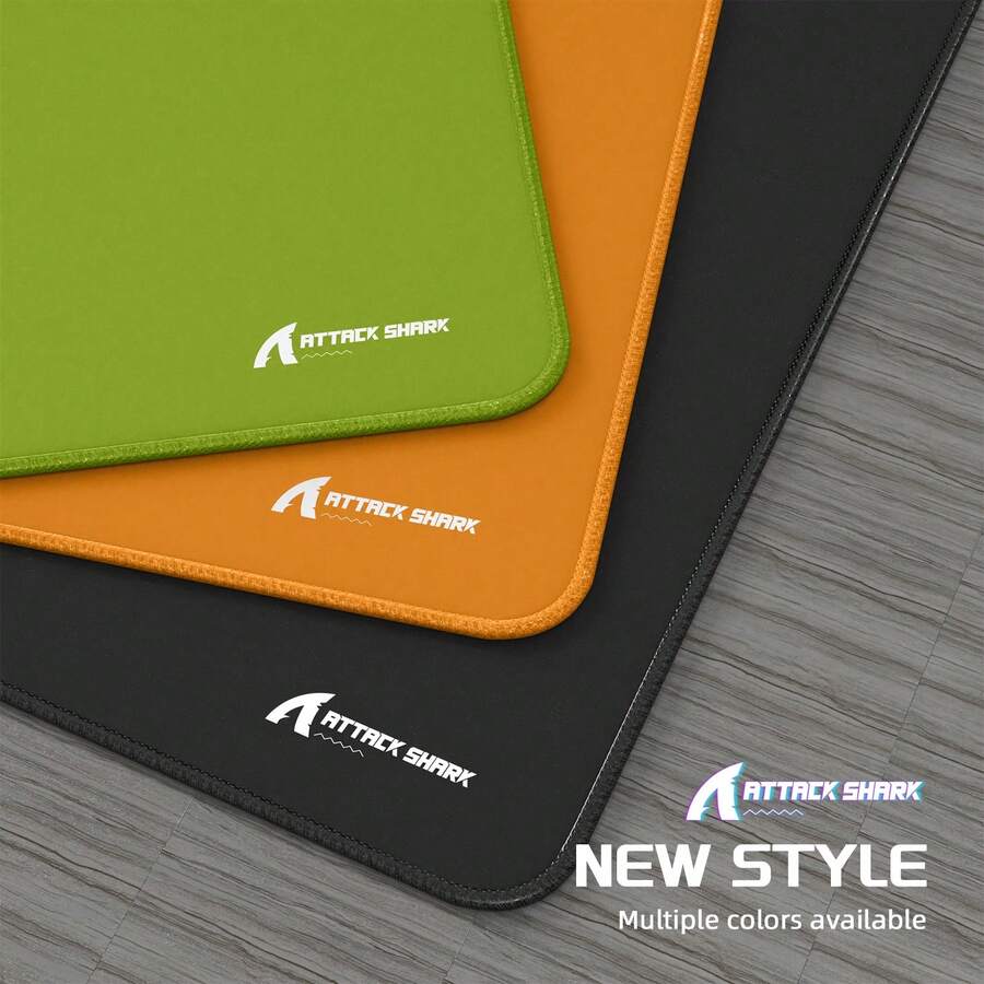 ATTACK SHARK CM02 电竞游戏鼠标垫，防水涂层大尺寸鼠标垫，细砂质感表面，防滑橡胶底座，微针织包边，450x400x4毫米 - 彩色 - 查看 1