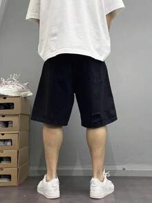 Men's Casual Distressed Denim Jeans For Summer - Black - View 2