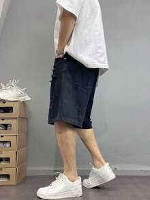 Men's Casual Distressed Denim Jeans For Summer - Black - View 4