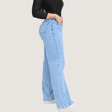 Set Of 3 Women's Wide Leg Jeans, Graphite Gray, High Waist, Casual, Elegant, Boho Style, With Pockets, Button And Zipper, All Seasons - Than chì - Đen - Xanh nhạt - Xem 5