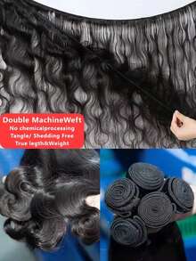 NARNI Body Wave Human Hair Extensions 15A Raw Body Wave Human Hair Bundles Human Hair 100% Unprocessed Brazilian Boutique Virgin Hair Extensions,Double Wefts,Triple Lifespan Brazilian Hair Weaving 8-32 Inch 1 Bundle 100g Natural Black Color For Women - Natural Black - Xem 9
