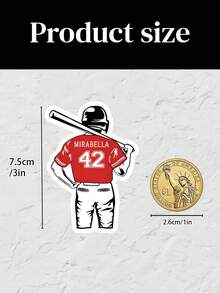 Baseball Name Decal | Personalized Custom Baseball Sticker | Team Baseball Decals Sticker With Name And Number | Baseball Gift-9pcs Stickers Scrapbook Supplies Funny Stickers Scrapbooking Supplies Kindle - A - View 6