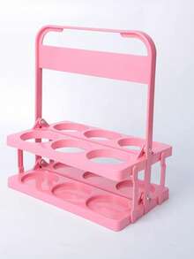 1个可折叠塑料啤酒篮，带提手的手持饮料架，可折叠塑料饮料托架，可容纳4/6瓶啤酒，可重复使用，适用于外卖、餐饮、餐厅、咖啡馆，父亲节礼物 - 彩色 - 查看 12