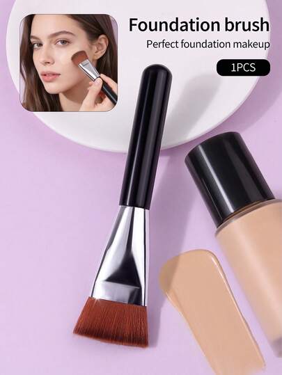 Flat Foundation Brush, Seamless, Non-Absorbing, Suitable For Liquid Foundation, Makeup Tool For Beginners