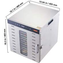 Food Dehydrator Machine, 10 Stainless Steel Trays, 1000W Electric Food Dryer With Digital Adjustable Timer & Temperature For Jerky, Herb, Meat, Beef, Fruit, Dog Treats And Vegetables - 銀色 - 查看 10