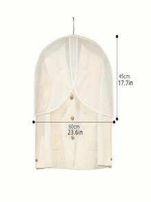 5pcs Wardrobe Garment Dust Cover, Used For Hanging Clothes Storage Bag, Suit Cover, Dress Bag, Transparent Storage Bag, For Clothes Organization - White - View 2