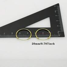 2 件迷你 925 纯银圆形耳环，小号 10 毫米、12 毫米、14 毫米，大号 16 毫米、18 毫米、20 毫米软骨圈/耳环，适合送给女性/女友/女士的礼物 - 金色 - 查看 17
