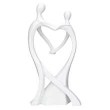 YUNRUICHI Modern Minimalist Abstract Couple Resin Sculpture Statue Clean White Finish Art Ornament For Living Room Office Desktop Home Decoration Gift - 白色1件 - 查看 4